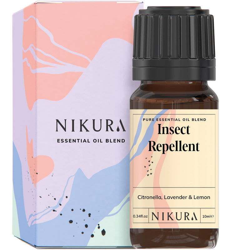 Nikura | Insect Repellent Essential Oil Blend - 10ml | Citronella, Lavender & Lemon | 100% Pure Natural Oils | Perfect for Aromatherapy, Humidifier & Diffuser | Vegan & UK Made 10 ml (Pack of 1) - NewNest Australia