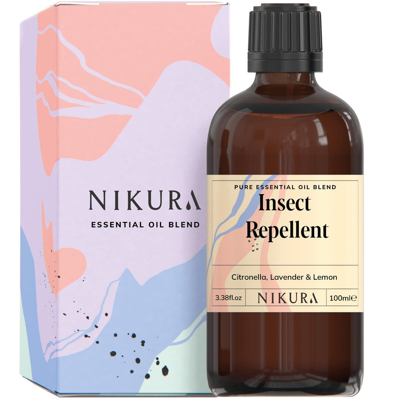 Nikura | Insect Repellent Essential Oil Blend - 100ml | Citronella, Lavender & Lemon | 100% Pure Natural Oils | Perfect for Aromatherapy, Humidifier & Diffuser | Vegan & Bottled in The UK 100 ml (Pack of 1) - NewNest Australia