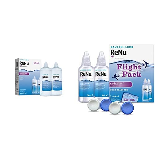 ReNu Bundle, Multi-Purpose Contact Lens Solution, 2X 360ml, and Flight Pack, 2X 60ml, for Soft Contact Lenses for Comfortable Wear, Clean, Disinfect, Rinse, Lubricate and Store Your Lenses - NewNest Australia