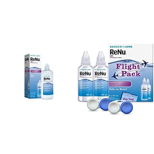 ReNu Bundle, Multi-Purpose Contact Lens Solution, 240ml, and Flight Pack, 2X 60ml, for Soft Contact Lenses for Comfortable Wear, Clean, Disinfect, Rinse, Lubricate and Store Your Lenses - NewNest Australia