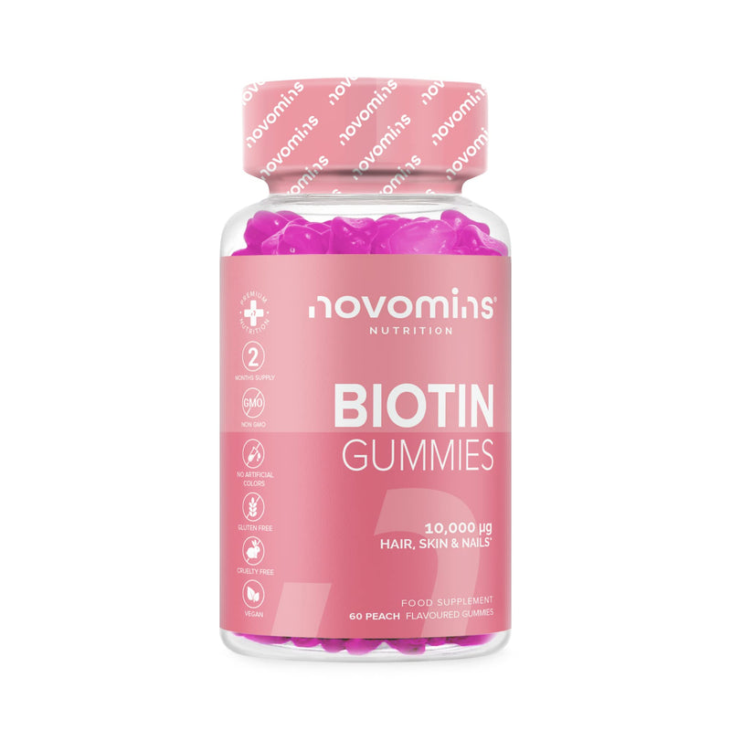 Biotin Gummies - 10,000 mcg -2 Month Supply - Hair Vitamins –- Vegan - Chewable Hair Vitamins – Anti Hair Loss and Thinning Supplement – Hair Gummies for Hair Growth - Made by Novomins - NewNest Australia