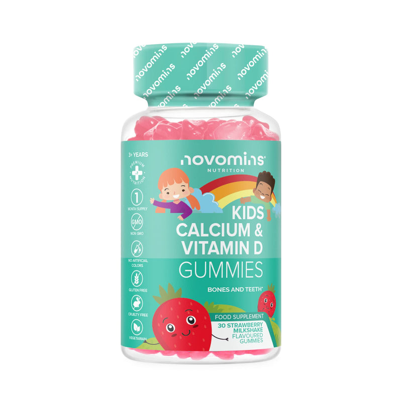 Calcium Gummies for Kids - Healthy Bones & Teeth - Vegetarian - 1 Month Supply – Chewable Childrens Calcium Supplement – 30 Chewable Kids Vitamins – Infused with Vitamin D & K2- by Novomins - NewNest Australia