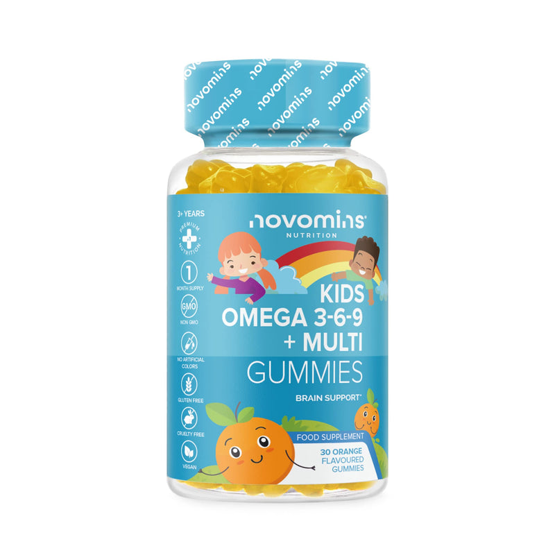 Kids Omega 3 6 9 Gummies – Kids Multivitamin E & D - Vegan - 1 Month Supply – Chewable Childrens Omega 3 6 9 Supplement – Plant Based Alternative to Fish Oil – Kids Vitamins by Novomins - NewNest Australia