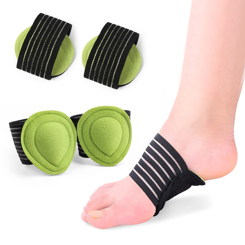 Arch Support, howllydo 2 Pairs Thick Cushioned Compression Foot Arch Support with Comfort Pad, Pain Relief for Plantar Fasciitis, Heel Spurs, Fallen Arches, Flat and Achy Feet Problems for Women & Men Green/Black - NewNest Australia