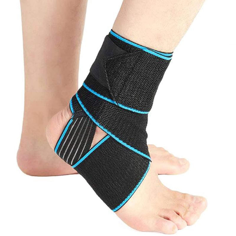 Ankle Support Adjustable Ankle Brace Wrap Strap Foot Sleeves Sports Protector for Achilles Tendonitis, Ligament Damage, Weak Sprained Ankles, Plantar Fasciitis, 1 Size Fits Both Feet (Blue) - NewNest Australia