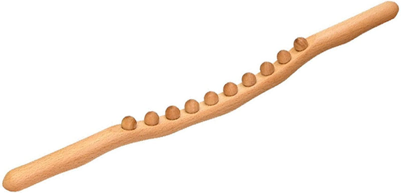 Bounabay Wooden Massage Roller , 60cm Beech Celulitis Wood Massage Tools, Relaxation Relieve Sore Muscles Massager Scraping Stick for Waist Shoulder Back Sculpture 10 Beads - NewNest Australia