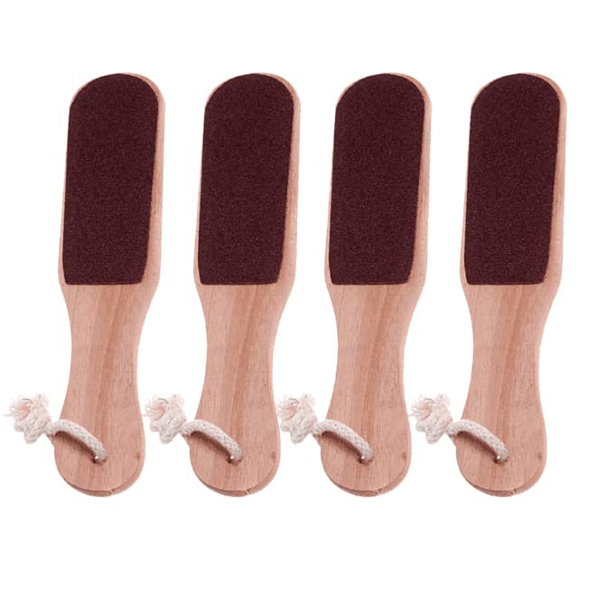 Anself 4PC Double Sided Foot Rasp Manicure File Callus, 2-Sided Wooden Foot File, Hard Skin Remover and Callus Removal, Reusable Foot Rasp for Callus Trimming & Callus Removal, Manual Pedicure File - NewNest Australia