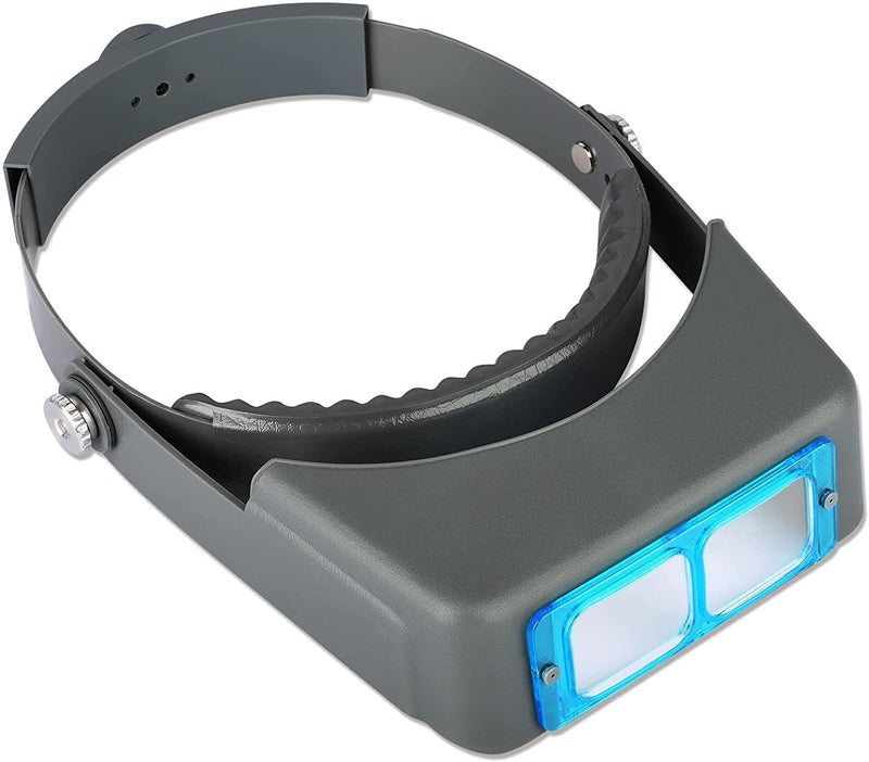 Headband Magnifier, Professional Double Lens Head-Mounted Loupe Jewelry Magnifier, Reading Visor Opitcal Glass Binocular Magnifier with Lens Magnification-1.5X 2X 2.5X 3.5X for Repair, Crafts Grey - NewNest Australia