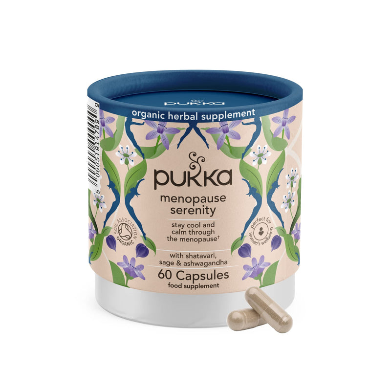 Pukka Herbs | Menopause Serenity Organic Herbal Supplement | Shatavari, Ashwagandha and Turmeric | Perfect for Women's Wellbeing During Menopause | Contains Iodine | 60 Capsules | 1 Month Supply - NewNest Australia