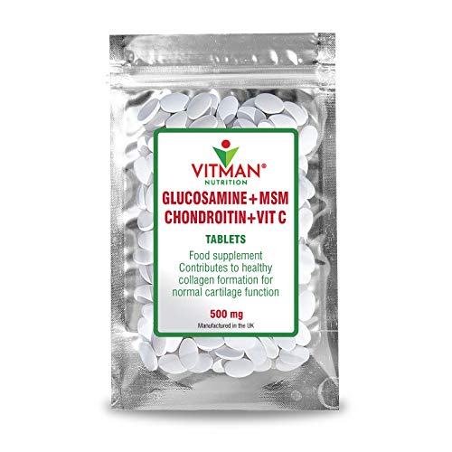 Glucosamine and Chondroitin High Strength - with MSM Extra Absorbency Enriched with Vitamin C, Glucosamine Sulphate Chondroitin Sulphate Gluten-Free, GMP, 90 Food Supplement Tablets (90) - NewNest Australia