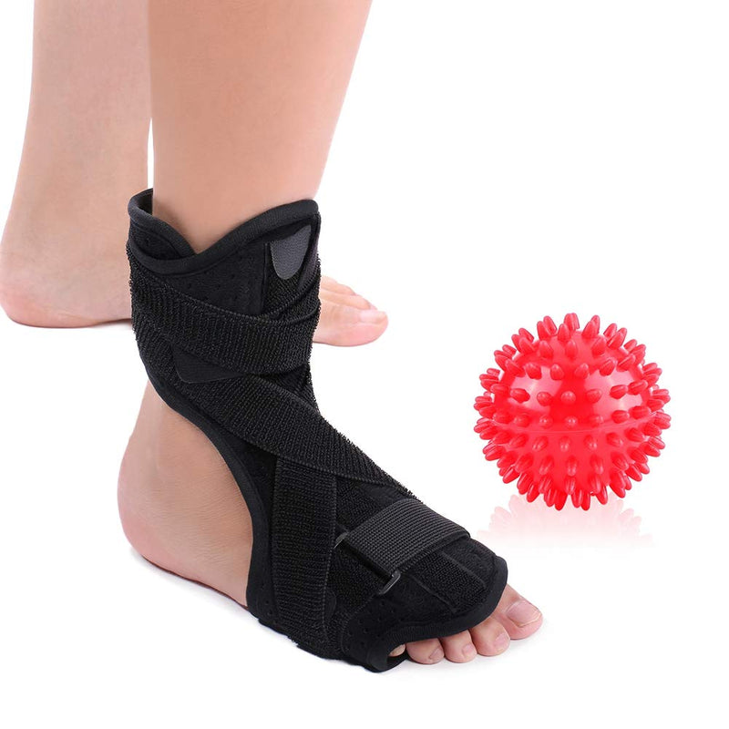 Plantar Fasciitis Night Splint Brace Drop Foot Orthotic Brace with Hard Spiky Massage Ball for Effective Relief from Tendon Stretch Achilles and Heel Spur Relief Fits Left or Right Foot - NewNest Australia