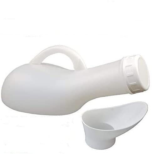 ASPIRE UK® Urine Bottle Spill Proof Unisex: Portable Urinals Screw Top Lid Pee Female Funnel Urine Bottles Container Plastic Bed Pan Car Travel 1200ml Adult Kids Night Wee Pot WC for Patients - NewNest Australia