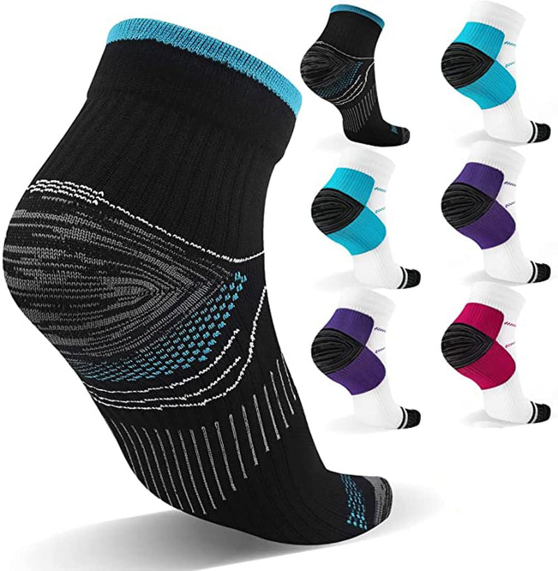 Compression Socks for Men & Women（7 Pairs）Plantar Fasciitis Socks for Pain Relief, Ankle Support & Foot Health Reduces Swelling & Heel Spur Pain, Recovery S-M MIX - NewNest Australia