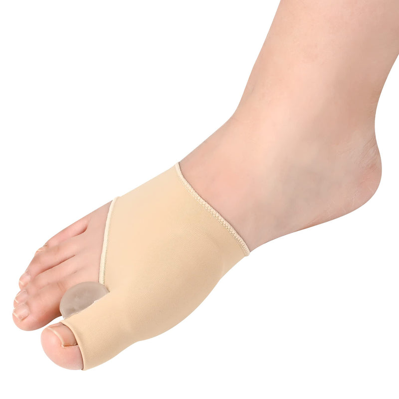 Bunion Corrector Big Toe Separator Bunion Splint Sleeve 1 Pair of Bunion Relief Sleeve with Silicone Bunion Pad Protector,Scientific Correction of Bunion Day and Night Wearable (Beige & Large) L Beige - NewNest Australia