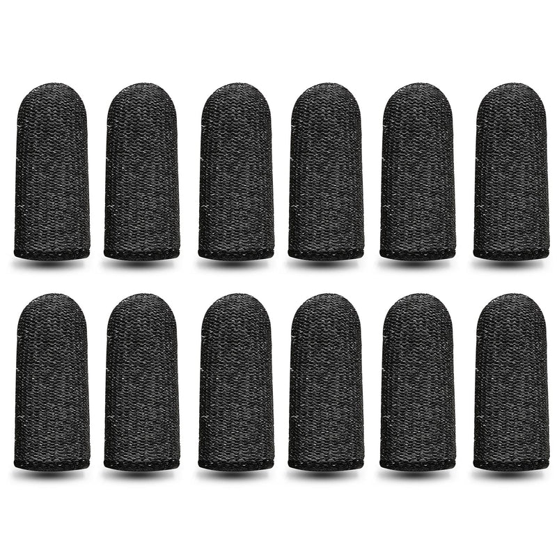 12 Pieces Finger Cots, Reusable Thumb Protector Non Slip Finger Protectors Breathable Finger Cots Cut Resistant Protection for Work, Kitchen, Garden, Sculpture (Black)… Black - NewNest Australia