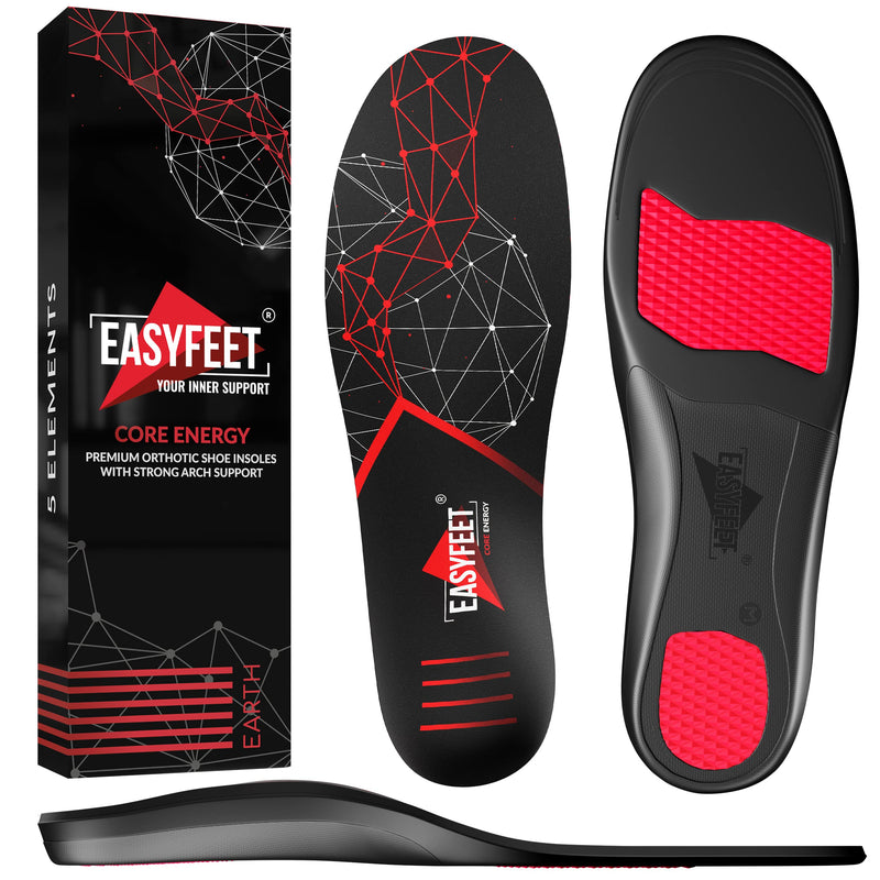{New 2022} Premium Anti-Fatigue Shoe Insoles - High Arch Support Insoles - Shoe Inserts Orthotics Men Women - Relief Plantar Fasciitis Heel Arch Feet Pain Flat Feet - Work Boot Sneakers Hiking Shoe Black (M) 8-9.5 - NewNest Australia