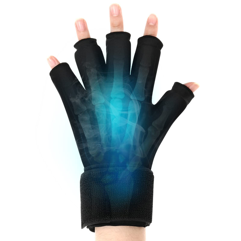 Tolaccea Finger Arthritis Compression Ice Glove for Pain Relief, Adjustable Wrist Strap Hand Wrist Ice Pack for Hot & Cold Therapy, Reusable Gel Cold Pack for Tendinitis, Carpal Tunnel (M) M - NewNest Australia