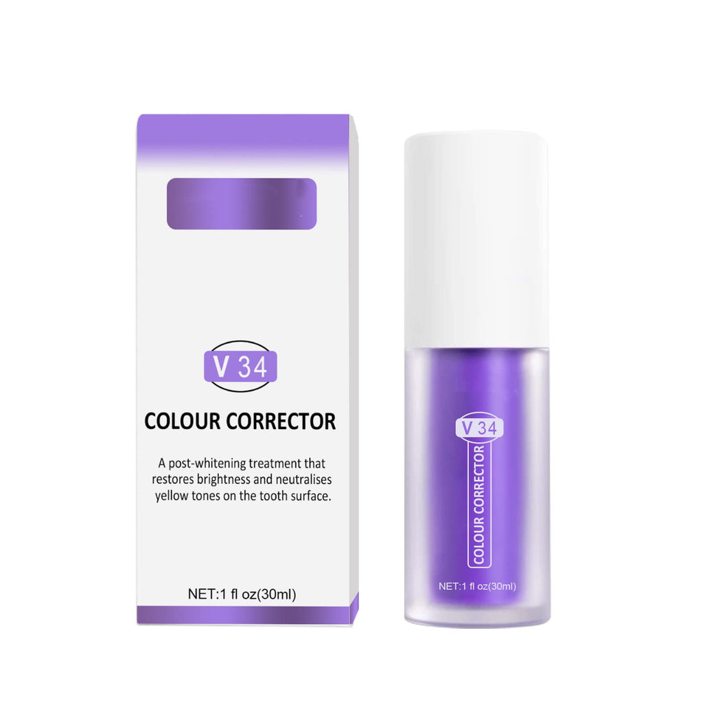 V34 Colour Corrector Foam, V34 Colour Corrector, Purple Teeth Whitening, Purple Toothpaste for Teeth Whitening Tooth Stain Removal Purple Teeth Whitener Teeth Whitening Booster - NewNest Australia