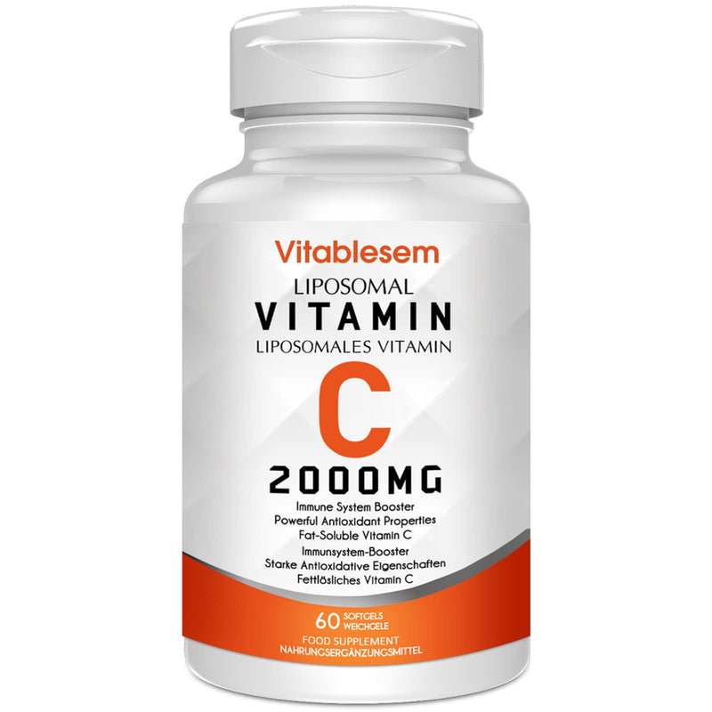 Liposomal Vitamin C Capsules 2000MG - High Strength Gluten Free & Vegan Ascorbic Acid - Immune Support Antioxidant Supplement - Non-GMO 60 Count (Pack of 1) - NewNest Australia