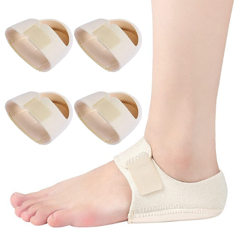 NICENEEDED Heel protectors for Heel Pain, Adjustable Breathable Heel Support, Heel Cushion Cups Relieve Heel Pain for Women & Men Plantar Fasciitis, Tendinitis(2 Pairs, Beige) - NewNest Australia