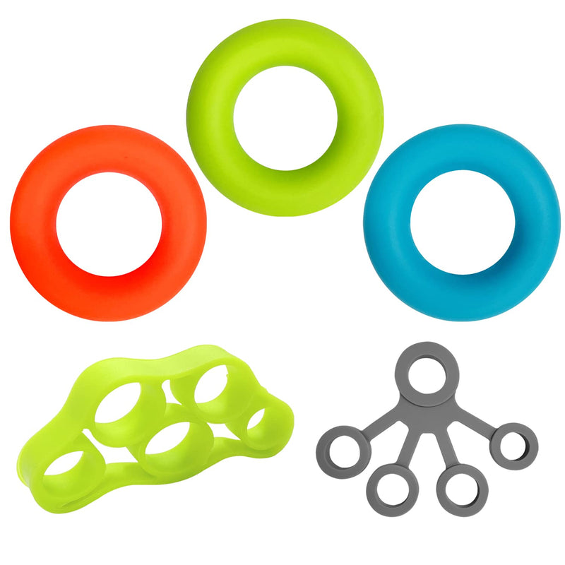 YSDYY Finger Wrist Strengthener Set, 3 Hand Grip Strengtheners and 2 Finger Resistance Bands for Exercise Stress Relief, Muscle Training, Sports, Rock Climbing, Fitness - NewNest Australia