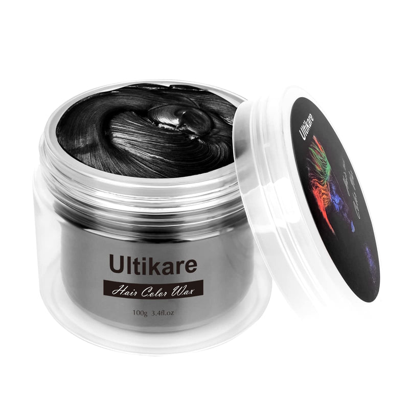 Hair Colour Wax, Ultikare Temporary Wash out Color Hair Dye for kids, Instant Hair Cream Mud Gel Professional Unisex Hairstyle Color Pomade,Hair Clays Men Women Cosplay & Halloween 3.4 Fl Oz (Black) Black - NewNest Australia