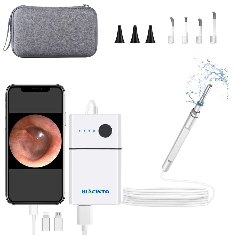 Digital Otoscope Camera, Hiacinto Small Ear Cleaner with Camera and Light, HD Ear Scope Otoscope with Light, Earwax Removal Products with 6 Cleaning Kit, Compatible with iPhone, iPad, Android - NewNest Australia