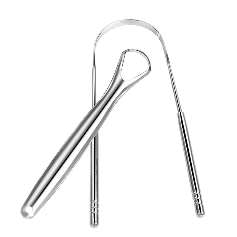 MantraRaj 2Pcs Tongue Scraper Cleaner Oral Tongue Cleaner Scraper Stainless Steel Cleaning Scrapers for Tongue Helps Oral Hygiene Free of Diseases, Reusable Cleaning Scraper Reduces Bad Breath - NewNest Australia