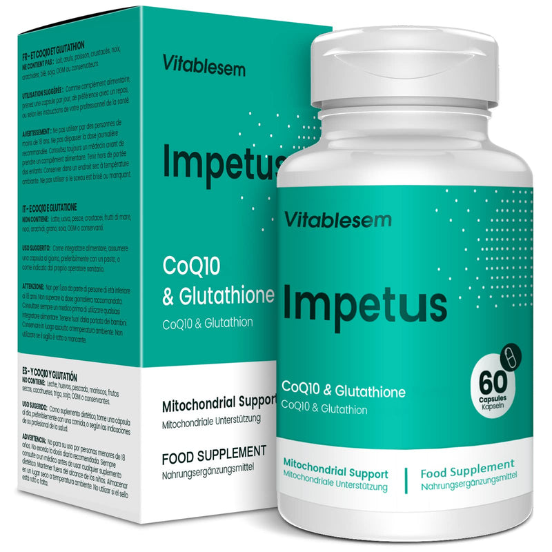 CoQ10 Complex 520MG -60 Vegan Capsules of High Absorption Co Enzyme Q10 -with Pure Reduced Glutathione -Fermented Ubiquinone -CoEnzyme Q10 Supplement 1 Pack - NewNest Australia