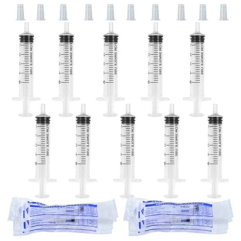 10Pcs 5ML Plastic Syringes, No Needle Syringe with Measurement Small Feeding Syringe Colostrum Syringes with Caps for Scientific Labs, Feeding Pets, Liquid Measuring or Refilling Multiple Uses Tools… 10Pcs 5ML Plastic Syringes - NewNest Australia