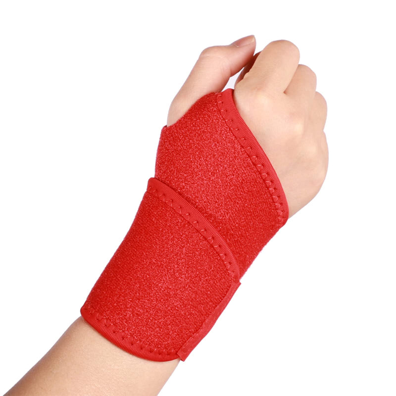 Wrist Support Compression Wrist Brace Elastic Adjustable Carpal Tunnel Support for Sports Protecting, Fitness, Arthritis, Tendonitis Pain Relief One Size Fits Left or Right Hand Single (Red) Red - NewNest Australia