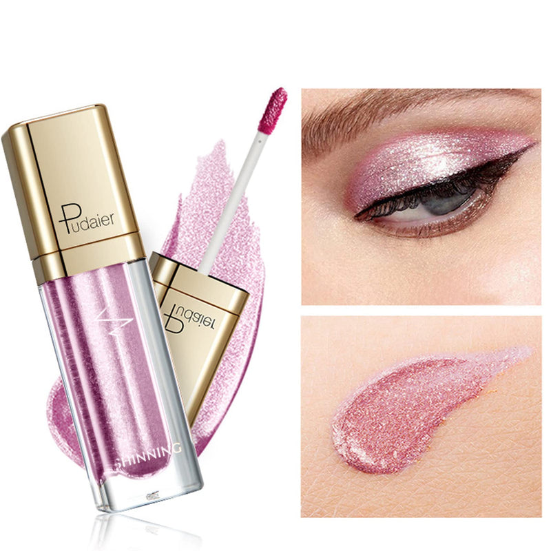 Liquid Glitter Eyeshadow & Eyeliner Pen, Highly Pigmented Shimmer Eyeshadow, Long Lasting Waterproof Quick-Drying Metallic Gloss Sparkling Eye Shadow Pen, Create Sparkling Eye Makeup(Gentle Pink) Gentle Pink - NewNest Australia