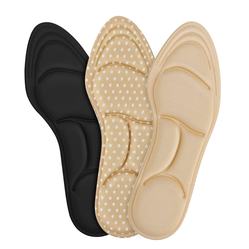 WLLHYF 3 Pairs Foot Pads Inserts Insoles High Heel Cushion Grips Standing All Day for Too Big Loose Shoe Sneakers Sole Protector Filler Feet Arch Bottom Liners Replacement for Women Men - NewNest Australia