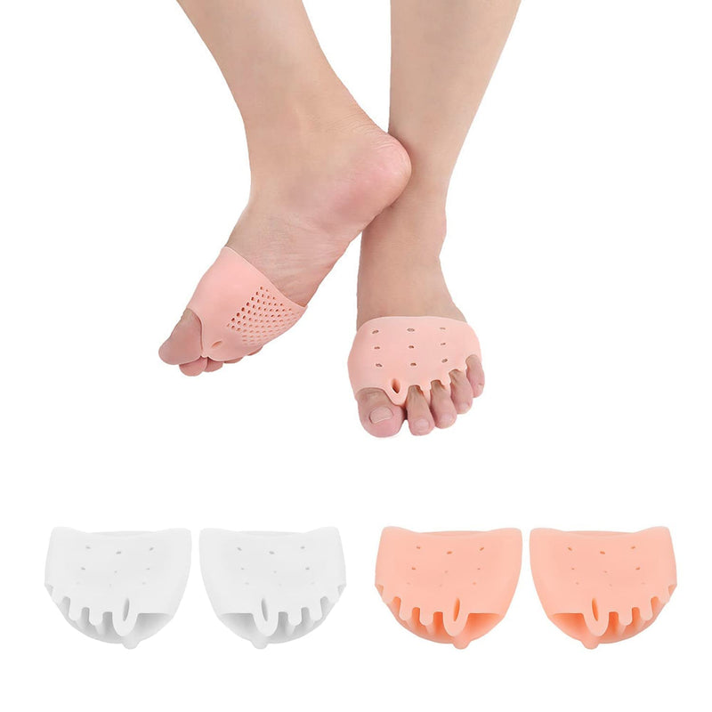 2 Pairs of Metatarsal Pads, Shock Absorbing Silicone Pads, Five-Hole Split Toe Forefoot Pads, Unisex Breathable Foot Pads, Relieve Bunion, Metatarsal Pain, Mortons Neuroma, Forefoot Pain - NewNest Australia