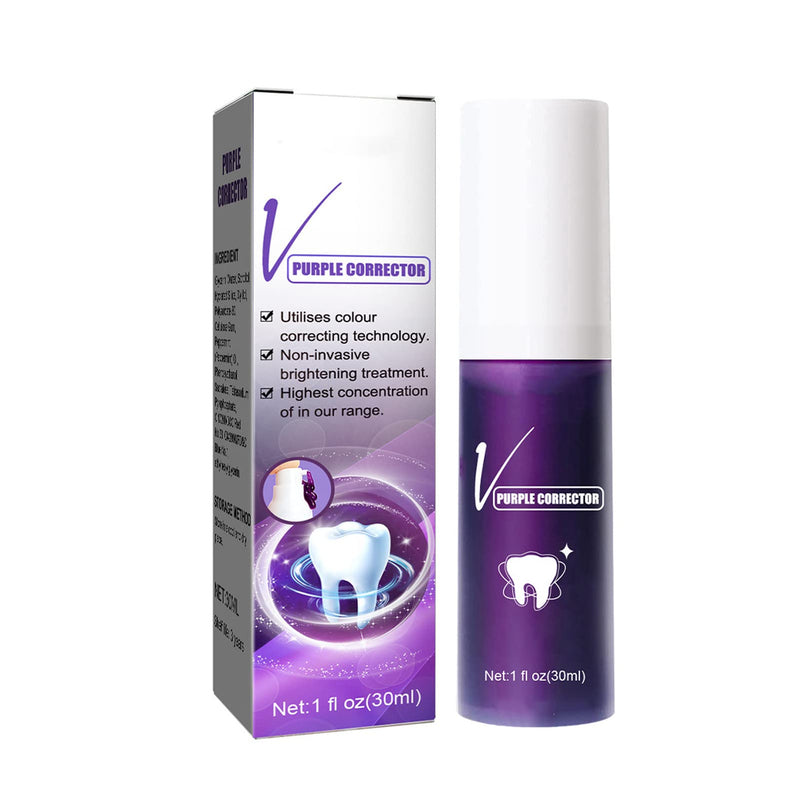 Teeth Whitening Toothpaste, Colour Corrector Toothpaste for Teeth Purple Teeth Whitening, Purple Toothpaste for Teeth Whitening Tooth Stain Removal Purple Teeth Whitener Teeth Whitening Booster - NewNest Australia