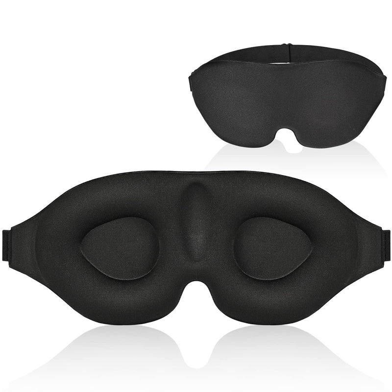 AMAZKER Sleep Eye Mask for Men Women 3D Contoured Cup, Concave Molded, Block Out Light, Molded Soft Comfort Eye Shade with Adjustable Strap for Travel Yoga Nap Upgrade Gently-black - NewNest Australia