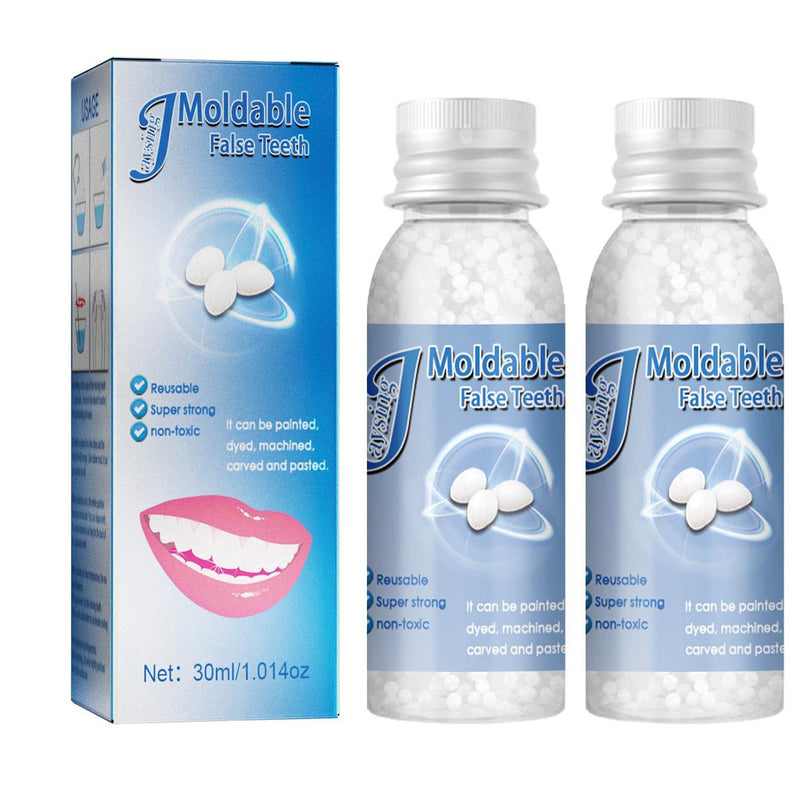 False Teeth Tooth Repair Granules, Temporary Tooth Repair Kits, DIY Moldable - Temporary Tooth Repair Beads, Tooth Bonding Kit for Fix The Missing and Broken Tooth, Instantly Confident Smile (2PC) 2pc - NewNest Australia