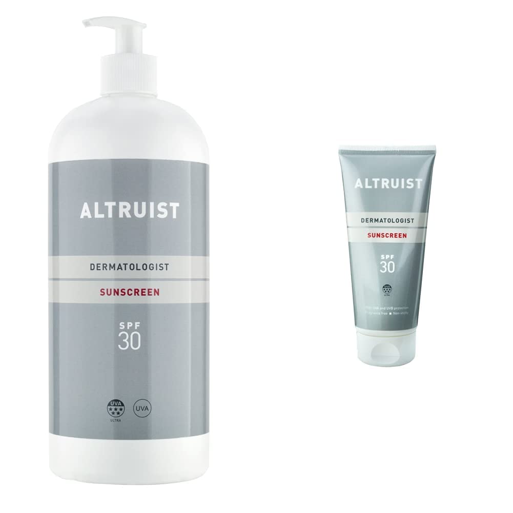 ALTRUIST. Dermatologist Sunscreen SPF 30 – Superior 5-star UVA protection by Dr Andrew Birnie, suitable for sensitive skin – 1 Litre + Dermatologist Sunscreen SPF 30 - NewNest Australia