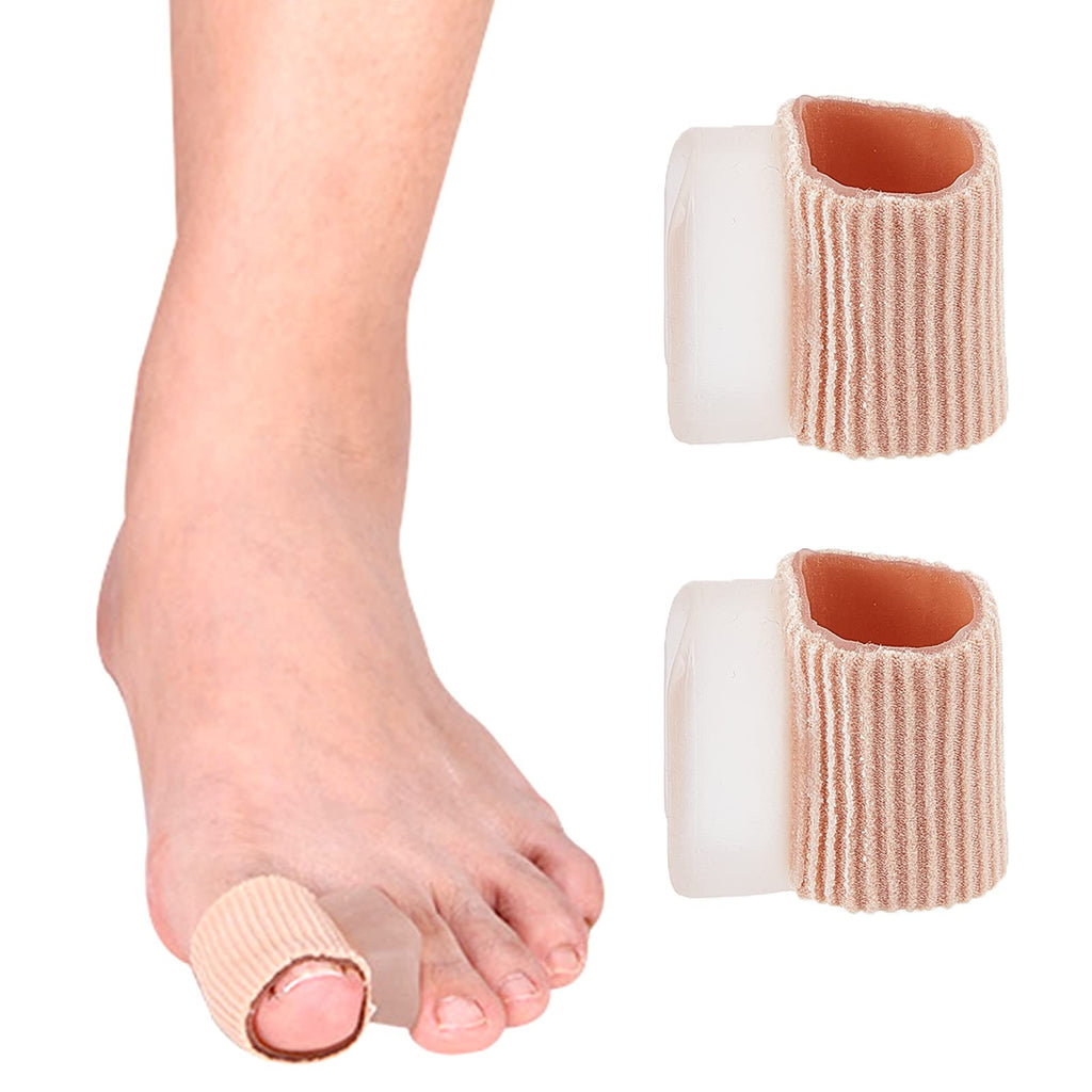 NICENEEDED Breathable Fabric Soft Gel Toe Separators, Silicone Toe Spacers with Soft Gel Lining, 2Pcs Toe Protectors for Bunion Hammer Toe Pain Relief and Friction Prevention - NewNest Australia