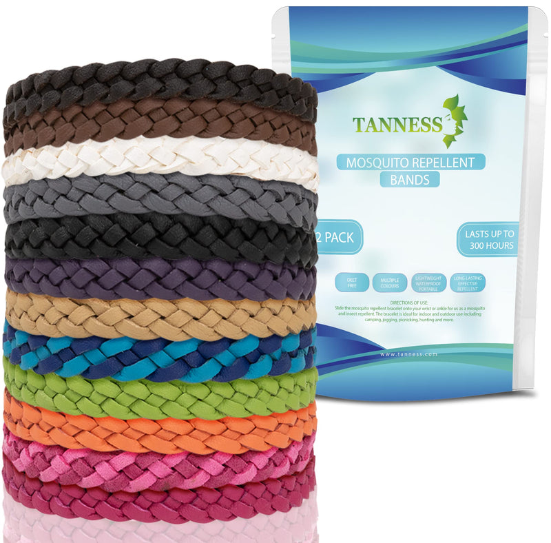 Tanness 12 Pack Woven Mosquito Repellent Bracelet | Non-Toxic Outdoor Bug Repellent Wristbands | Deet-Free Insect Repellent Bands | Waterproof Camping Accessories for Kids, Baby and Adults Solid - NewNest Australia