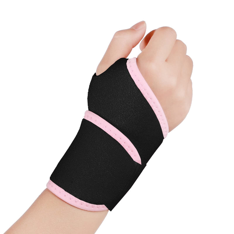 Wrist Support Brace 2 Pack Adjustable Wrist Strap Carpal Tunnel Wrist Support for Sports Protecting Arthritis Tendinitis Pain Relief, One Size Fits Left or Right Hand (Pink) Pink - NewNest Australia