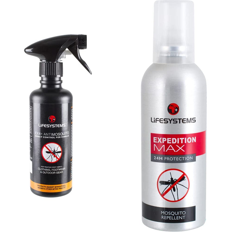 Lifesystems Ex4 Anti Mosquito Clothing, Footwear And Outdoor Gear Treatment - 350ml Spray | Protect Against Mosquitoes, Midges, Biting Insects + Mosquito Repellent Pump Spray - NewNest Australia